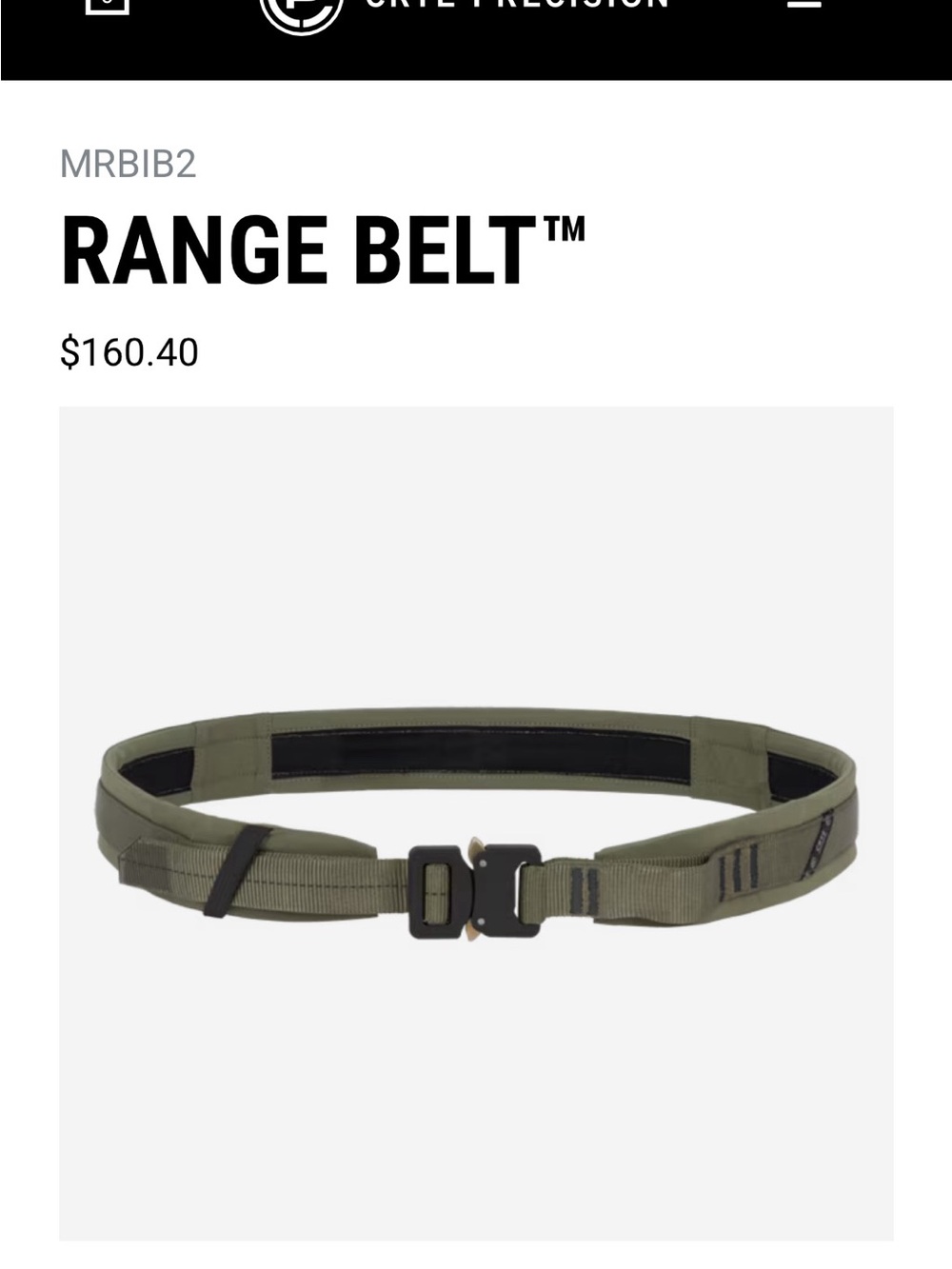 Crye Precision Ranger Green Belt size L